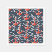 Nautische ankers en hellingspatroon servet (Voorkant)