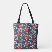 Nautische ankers en hellingspatroon tote bag (Achterkant)