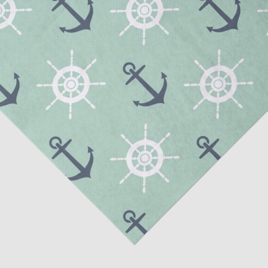 Nautische ankers en helmen tissuepapier (Detail)