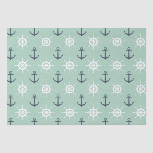 Nautische ankers en helmen tissuepapier (Voorkant)