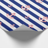 Nautische ankers en strips cadeaupapier (Hoek)