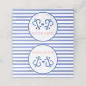 Nautische ankers - gevouwen bruiloft plaatskaartje (Buitenkant ongevouwen)