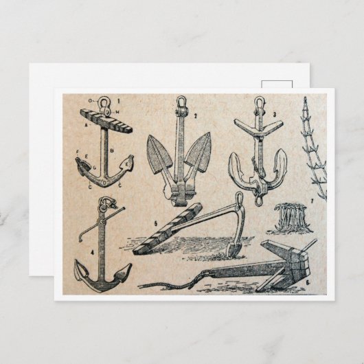  nautische ankers kaart van illustraties (Voorkant / Achterkant)