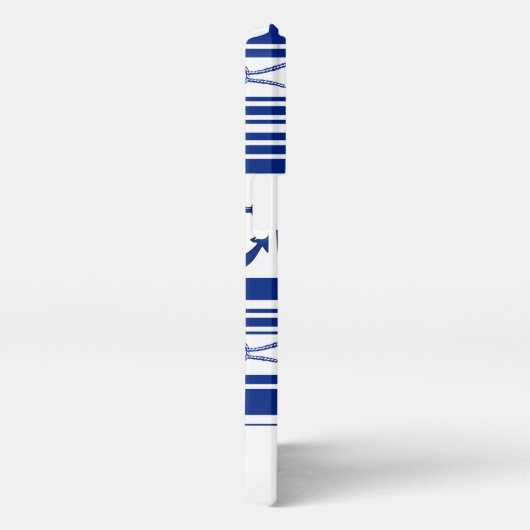 Nautische ankers touwen en strepen met naam iPhone hoesje (Rechterkant)