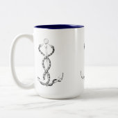 Nautische Ankerslangen Tweekleurige Koffiemok (Links)