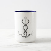 Nautische Ankerslangen Tweekleurige Koffiemok (Center)