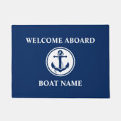 nautische ankertouw welkom aan boord bootnaam deurmat (Voorkant)
