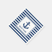 Nautische ankertrouwerijnaam gestreepte boot servet (Hoek)