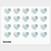 nautische aqua blue beach zeeschelp bruiloft hart sticker (Vel)