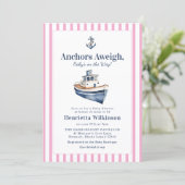 Nautische Aquarel Anker Boot Baby Borrel (Staand voorkant)