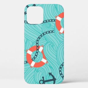 nautische attributen freehand naadloos patroon Case-Mate iPhone case