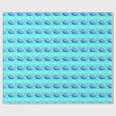 nautische baby blauwe walvissen & golven cadeaupapier (Vlak)