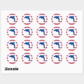 Nautische baby boy shower ronde sticker (Vel)