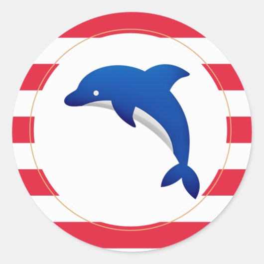 Nautische baby boy shower ronde sticker (Voorkant)