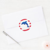Nautische baby boy shower ronde sticker (Envelop)