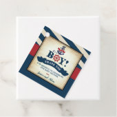 nautische baby jongen douche dank je Ahoy Bedankjes Labels (In situ)