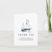 nautische baby jongen douche dank u bedankkaart (Voorkant)