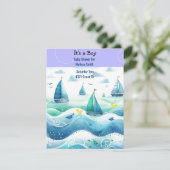 Nautische Baby Jongen Douche Uitnodiging (Staand voorkant)