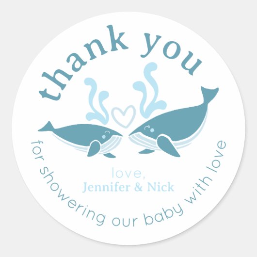 Nautische Baby Shower Bedankt Sticker (Voorkant)
