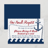 Nautische Baby shower Book Kaart Gelieve een boek  (Voorkant / Achterkant)