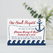 Nautische Baby shower Book Kaart Gelieve een boek  (Staand voorkant)