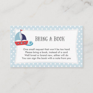 Nautische Baby shower Book Request Card Informatiekaartje