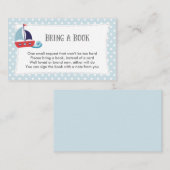 Nautische Baby shower Book Request Card Informatiekaartje (Voorkant / Achterkant)