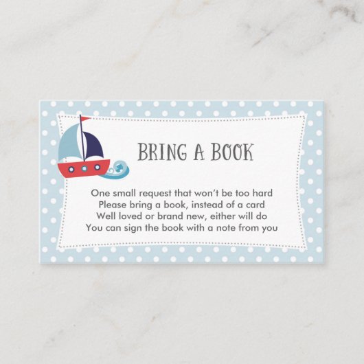 Nautische Baby shower Book Request Card Informatiekaartje (Voorkant)