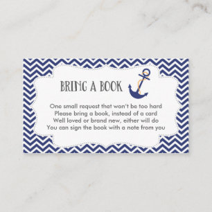 Nautische Baby shower Book Request Card Informatiekaartje