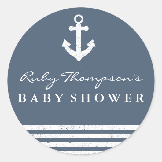 Nautische baby shower sticker (Voorkant)