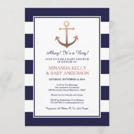 Nautische baby shower uitnodiging, nautische uitno kaart