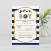 Nautische baby showers uitnodiging (Staand voorkant)