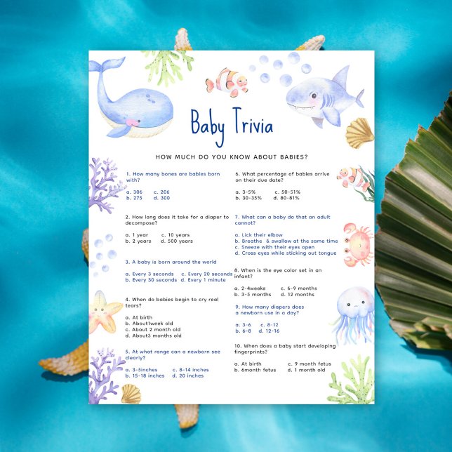 Nautische Baby Trivia Onder het zee Baby shower (Creator heeft geüpload)