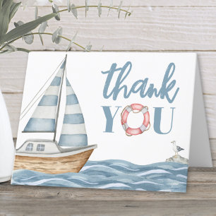 Nautische babyborrel voor de zee bedankkaart