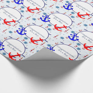 Nautische babyjongen douchen cadeaupapier