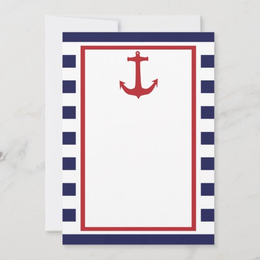 nautische babyjongen doucheuitnodiging kaart (Achterkant)