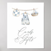 Nautische Babykleding Baby shower Kaarten en Gesch Poster (Voorkant)