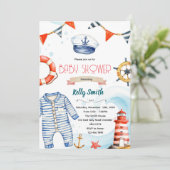 Nautische babyshower uitnodiging (Staand voorkant)