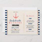 Nautische bachelorette Itinerary party call Kaart (Voorkant)