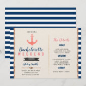 Nautische bachelorette Itinerary party call Kaart (Voorkant / Achterkant)