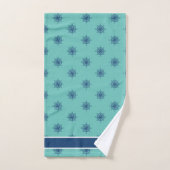 Nautische badkamer Blauwgroen wit marineblauw komp Bad Handdoek (Handdoek)