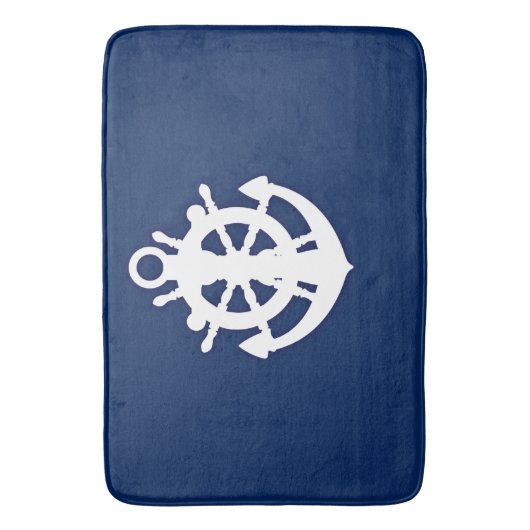 Nautische badmat: blauw badmat (Voorkant Verticaal)