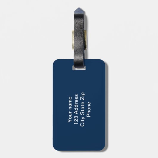 Nautische bagagelabels voor anker- en gestreepte v (Achterkant verticaal)