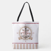 Nautische band en anker tote bag (Voorkant)