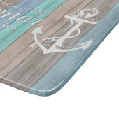 Nautische band met houten band en anker snijplank (Hoek)