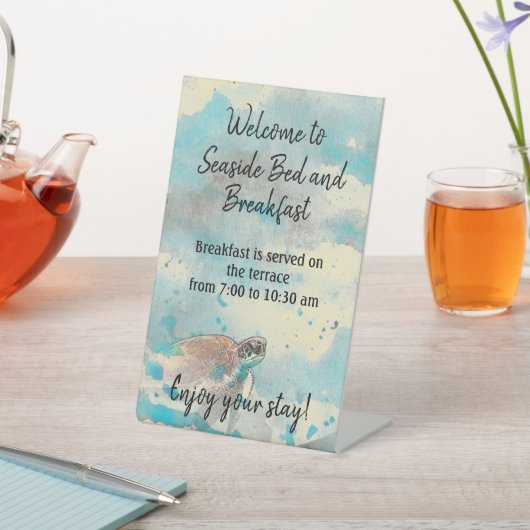 Nautische Beach Bed en ontbijtgastinformatie Reclamebord Met Voetstuk (Insitu)