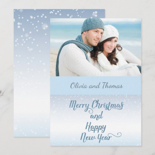 Nautische Beach Boaters Foto Kerstmis Kaart (Voorkant / Achterkant)