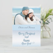 Nautische Beach Boaters Foto Kerstmis Kaart (Staand voorkant)