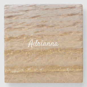 Nautische Beach Ocean Water Waves Name Gift Stenen Onderzetter