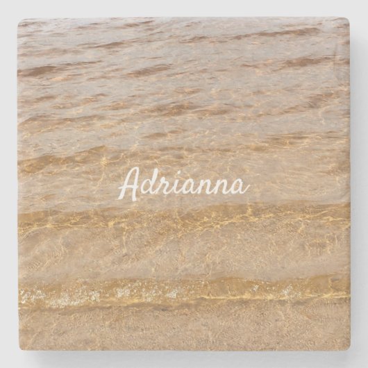 Nautische Beach Ocean Water Waves Name Gift Stenen Onderzetter (Voorkant)